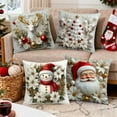 thumbnail image 2 of Christmas Pillow Covers for Decorations Indoor18x18" Christmas Pillow Set Christmas Tree Reindeer Snowman Home Decors for Couch Bed Sofa Bedroom Living Room, 2 of 7
