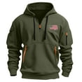 thumbnail image 4 of Donemore Men's Casual Hoodie Solid Color Half-Zip Drawstring Pockets Long Sleeve Japanese Fabric Sporty Loose Fit, 4 of 5