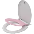 thumbnail image 1 of Ourlova 2-in-1 Dual Seat 17 Inch Pink PP Toilet Seat Round Soft Close Quick Install, 1 of 6