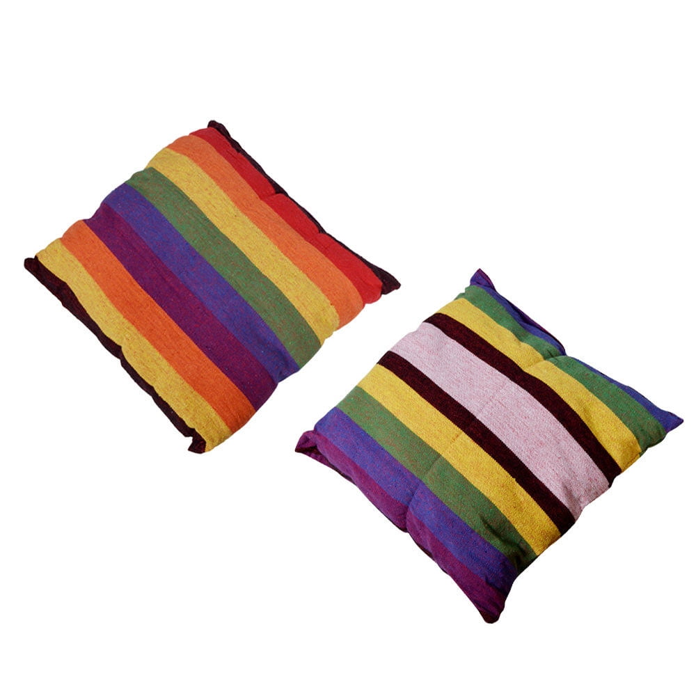 Kepooman Hammock Chair Hanging Rope Swing, Max 320 Lbs, 2 Pillows, Rainbow Stripe Cotton Canvas Kepooman Hammock Chair Hanging Rope Swing, Max 320 Lbs, 2 Pillows, Rainbow Stripe Cotton Canvas