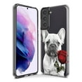 thumbnail image 3 of MUNDAZE Samsung Galaxy S22 French Bulldog Red Rose Pencil Drawing Double Layer Phone Case Cover, 3 of 5
