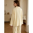 thumbnail image 2 of ZunFeo Women's Cotton Pajama Set - Two Piece Long Sleeve Sleepwear with Ruffle Trim,Soft Breathable Loungewear for Sleep & Home,Yellow Size XL, 2 of 6
