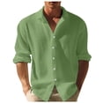 thumbnail image 1 of Wyzesi Chemise Bleue Manches Longues Serrée 2025 Chemise Homme Couleur Unie Manches Longues Automne Mode Décontractée Chemise de Rue Cardigan Noir Chemise Habillée Homme Manches Longues, 1 of 8