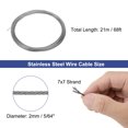 thumbnail image 2 of 5/64" (2mm) 68ft (21m) 304 Stainless Steel Cable Wire Rope 7 x 7 Strands Aircraft Wire for Outdoors Decking, 2 of 5
