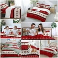 thumbnail image 5 of Christmas Snowflake Comforter Set Twin Size, Red and Black Buffalo Plaid Soft Bedding Set for Man Woman, 4 Pieces Duvet Cover Set with Fitted Sheet, 2 Pillowcases, 5 of 9
