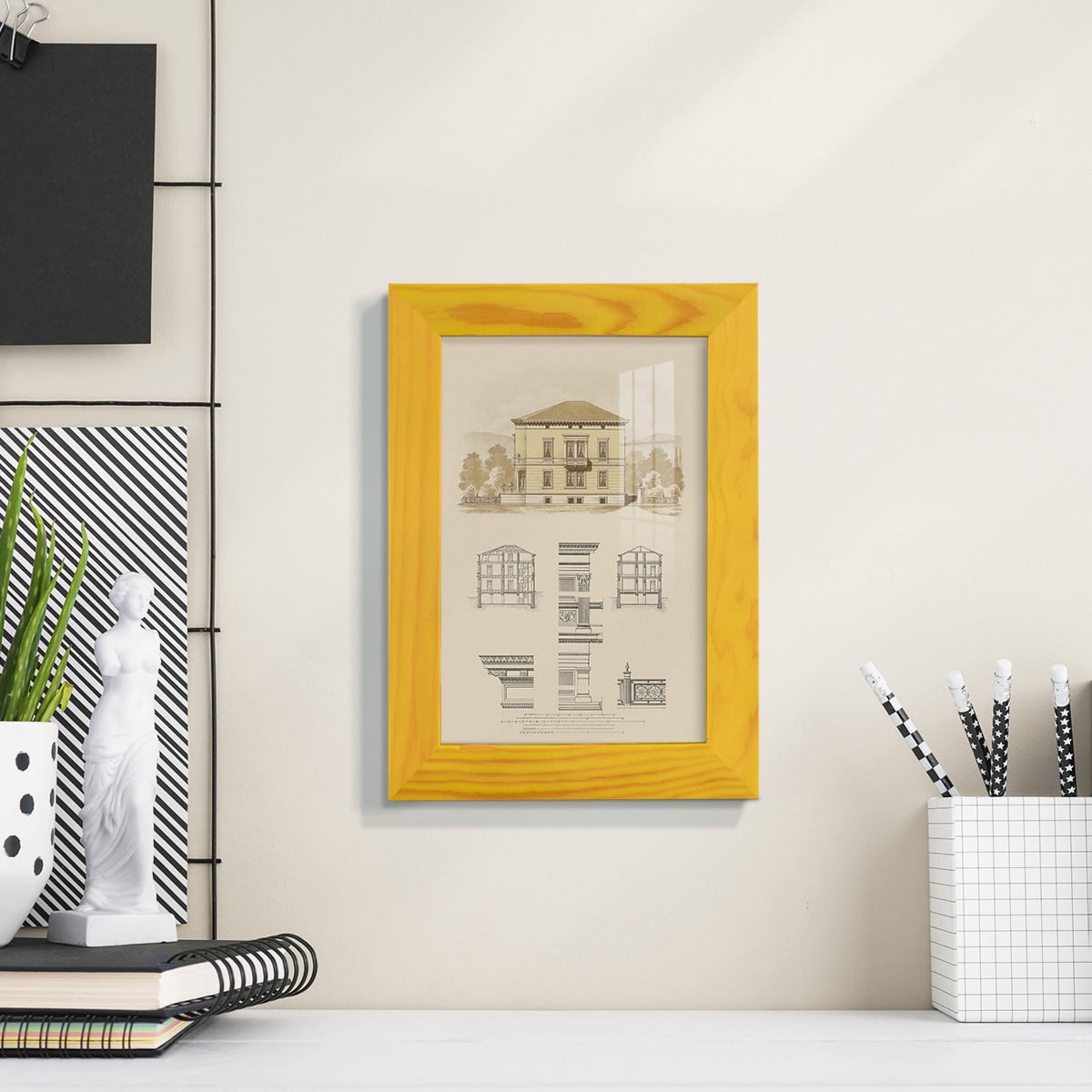 Estate and Plan II -Framed Print w/glass-Sunflower Yellow