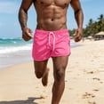 thumbnail image 6 of Boyscolos Mens Board Shorts Swimwear Summer Beach Swim Drawstring Shorts Surfing Sport Bathing Suit Athletic Gym Shorts Hot Pink XL, 6 of 7