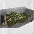 thumbnail image 5 of Earth Day Soft Flannel Fleece Blanket, Make Everyday Typography Environmental Inspirational Ecology Theme, Cozy Plush for Indoor and Outdoor Use, 60" x 80", Eggshell and Olive Green, by Ambesonne, 5 of 5