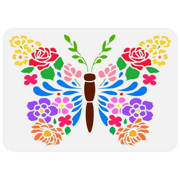 1pc Plastic Hollow Out Drawing Painting Stencils Templates for Painting on Scrapbook Fabric Tiles Floor Furniture Wood Butterfly 29.7x21cm