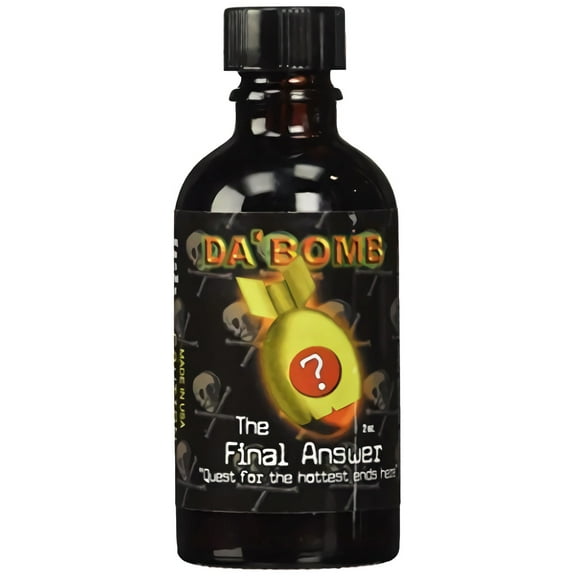 Da'Bomb The Final Answer Hot Sauce, 2 oz Glass Bottle