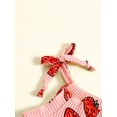 thumbnail image 4 of Suealasg Toddler Girls Summer Jumpsuit 6M 1T 2T 3T 4T Strawberry Print Bandage Sleeveless Romper Playsuit Bodysuits 4T Girl Clothes, 4 of 8