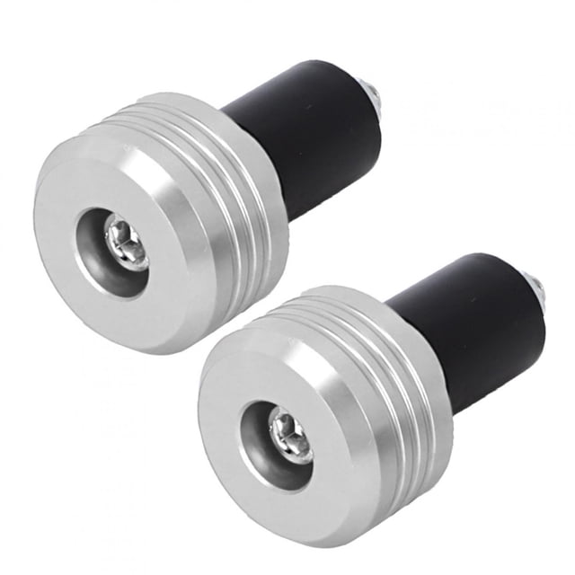 Tapones de aluminio para manillar de motocicleta, accesorios deslizantes (plateados)