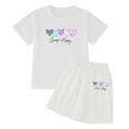 thumbnail image 3 of Hienoo Girls Cotton Outfits Casual Sports Short Sleeve T-Shirt and Shorts Set, Sizes 3-10, 3 of 6