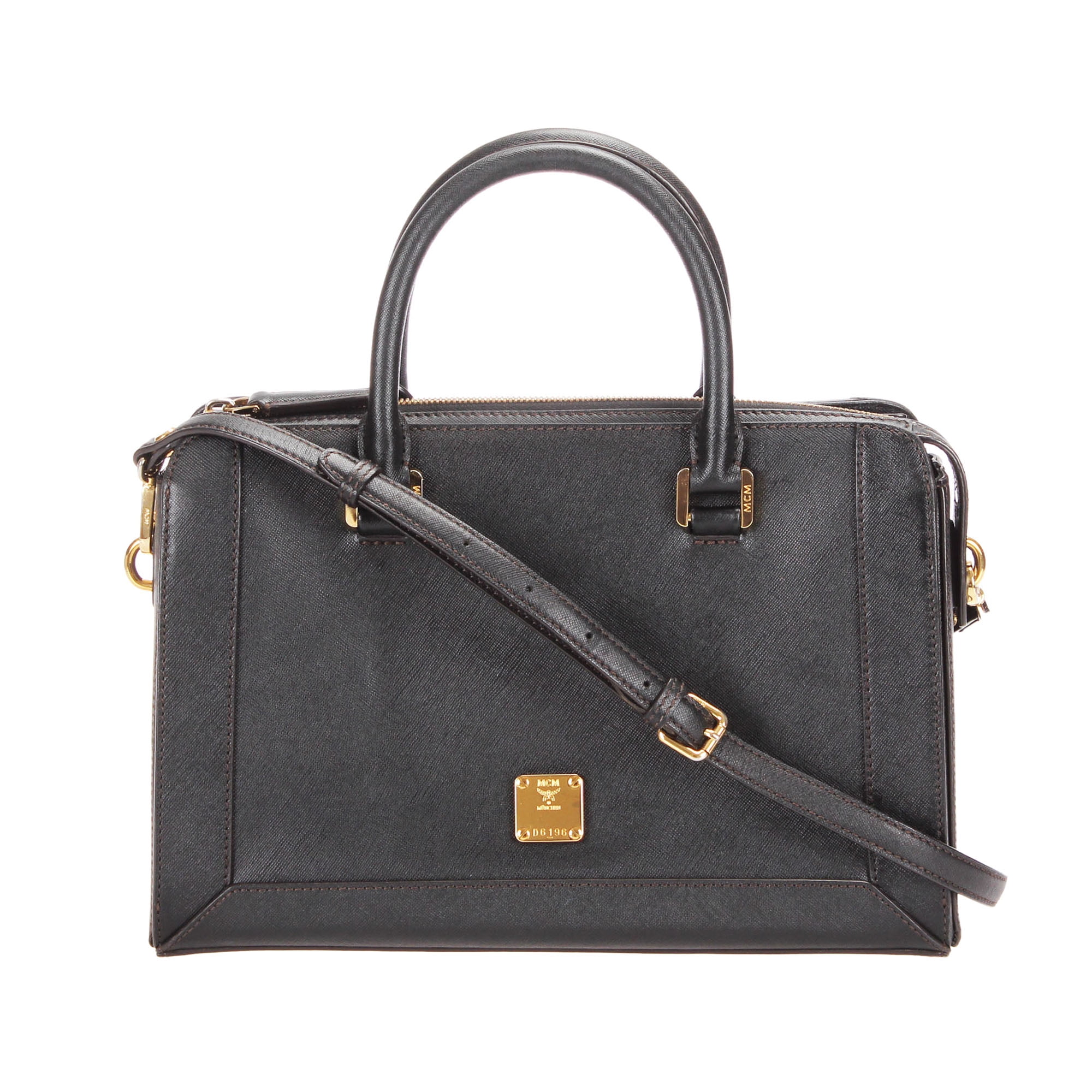 Mcm black satchel hotsell