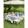 thumbnail image 3 of Outdoor Tablecloth with Umbrella Hole and Zipper, Blue Christmas Rectangle Table Cloth 60x102 Inch Waterproof Tablecloth, Snowman Xmas Tree Balls Snowflake Rustic Picnic Table Cover for Patio Camping, 3 of 7