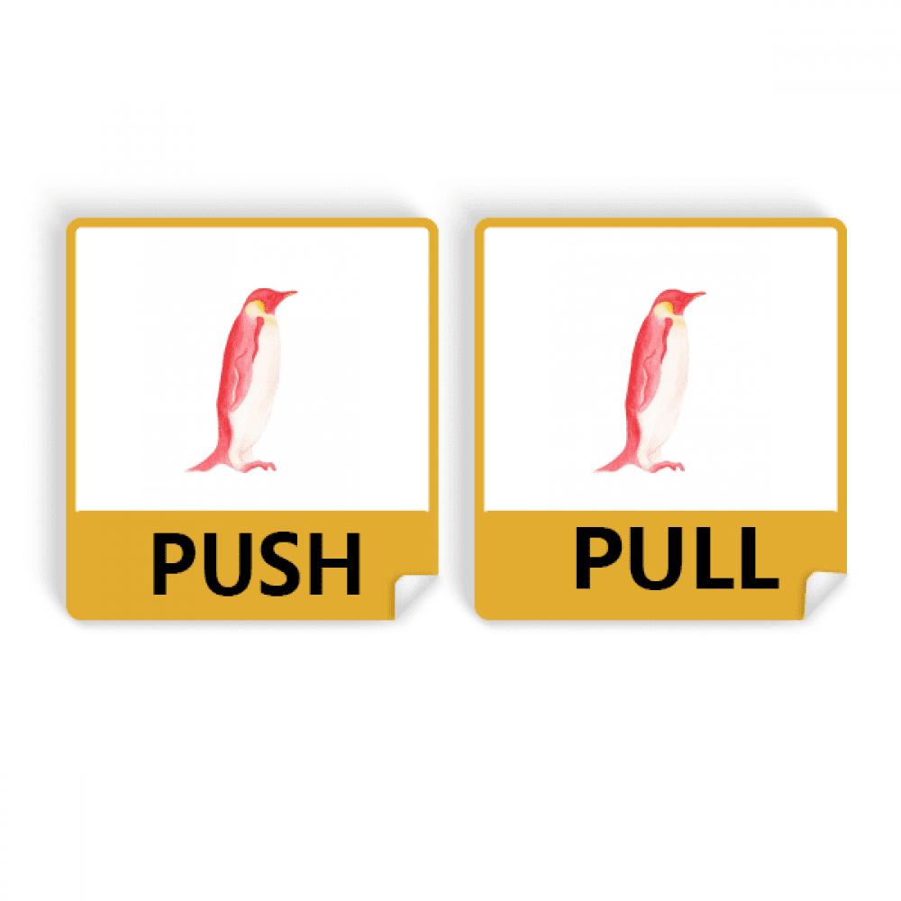 IUCN Endangered Animals Red Emperor Penguin Push Pull Door Sign Vinyl