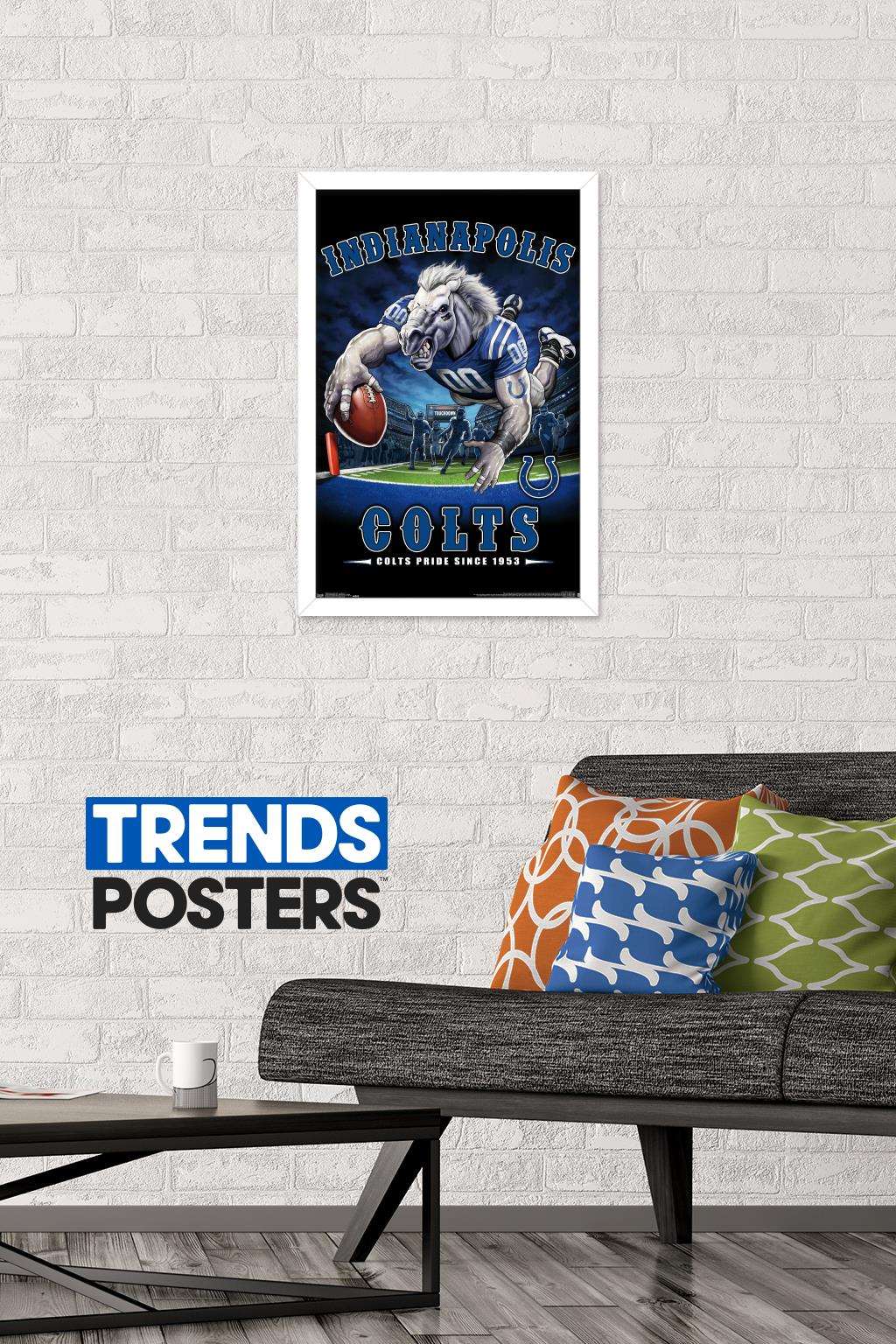 NFL Indianapolis Colts - End Zone 17 Wall Poster, 14.725" x 22.375", Framed