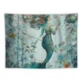 thumbnail image 5 of Orinice Mermaid Fish Seaweed Tapestry Wall Hanging Unique Style Graphic Tapestries for Home Decor Living Room Bedroom Apartment Farmhouse Dorm 40x60inch, 5 of 6