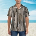 thumbnail image 2 of Kll Men'S Hawaiian Shirt Short Sleeve Button Down Beach Shirts-Wooden Texture, 2 of 7