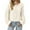 Beige, variant on Women's Cropped Cable Knit Sweater Oversized Half Button Pullover (Beige, L)