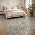 thumbnail image 3 of ODIKA 8'x10' Washable Area Rug Durable, Non-Slip Beige Dining Motif Faded Ivory Neutral Cream Textured Colored for Living Room, Under Sectional, Family, 3 of 7