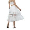 thumbnail image 6 of Liacowi Women's White Midi Skirts High Waist Ruffles Mesh Skirts Party Tulle Tutu A-line Skirts, 6 of 9