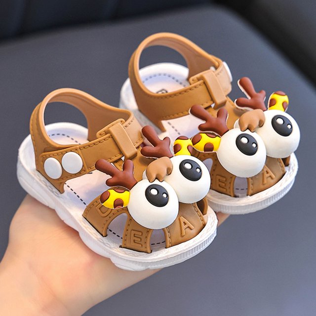 Puntoco Nuevas Sandalias Baotou Para Niños, Sandalias Para Bebés De Dibujos Animados, Suela Suave Antideslizante, Ropa Exterior, Zapatos Para Niños Pequeños, Sandalias Para Niñas, Color Caqui 24