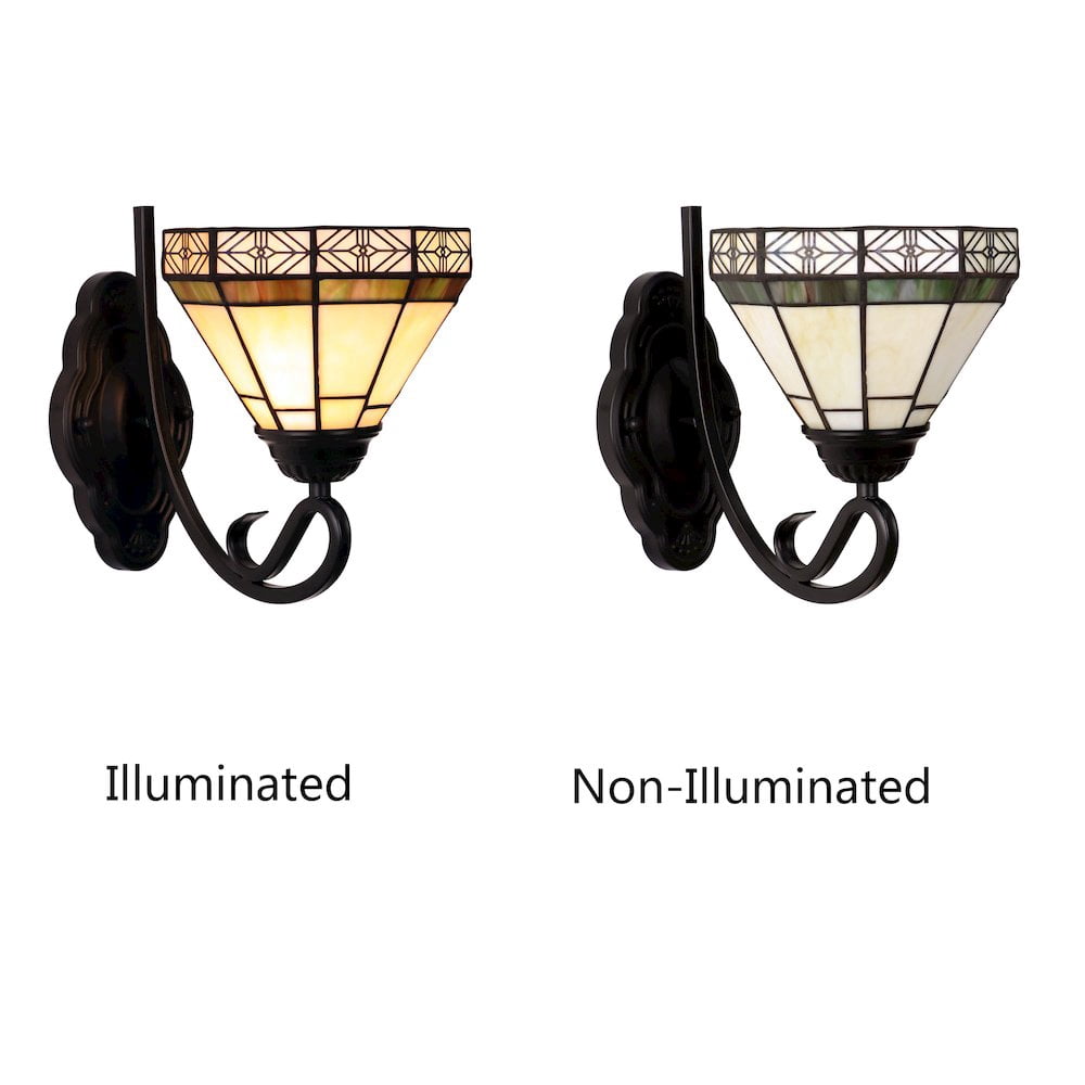 CHLOE Lighting Belle Mission-Style 1- Light Blackish Bronze Finish Wall Sconce 7" Shade