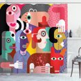 thumbnail image 1 of Ambesonne Fine Art Shower Curtain, Human Cubist Art, 69"Wx84"L, Multicolor, 1 of 3