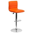 thumbnail image 3 of Pemberly Row Tabouret de Bar Contemporain en Métal Rayé de 33 Pouces en Orange, 3 of 5