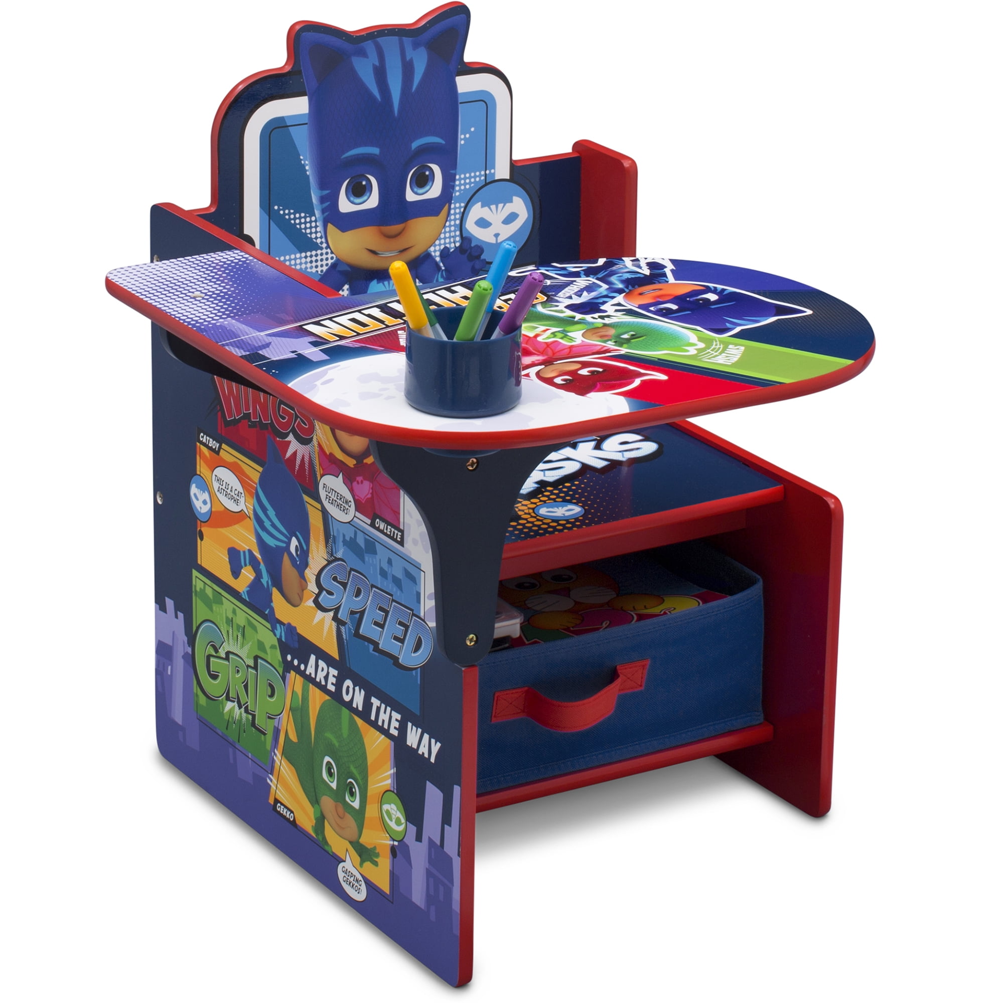 PJ Masks Chair Desk with Storage Bin by Delta Children, Greenguard Gold Certified