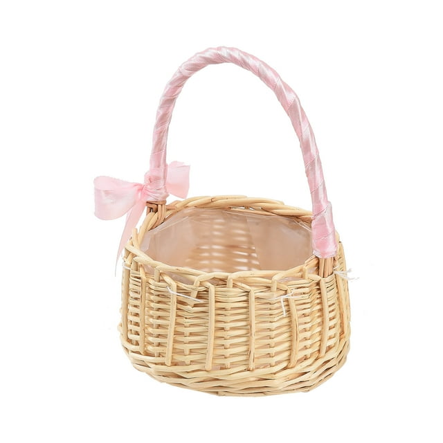 Panier de Fleurs Tissé Simulation Panier de Fleurs Fait Main Panier de Fleurs Panier de Fleurs Tissé Portable Fille de Fleurs Fait Main Simulation Naturelle Panier de Fleurs