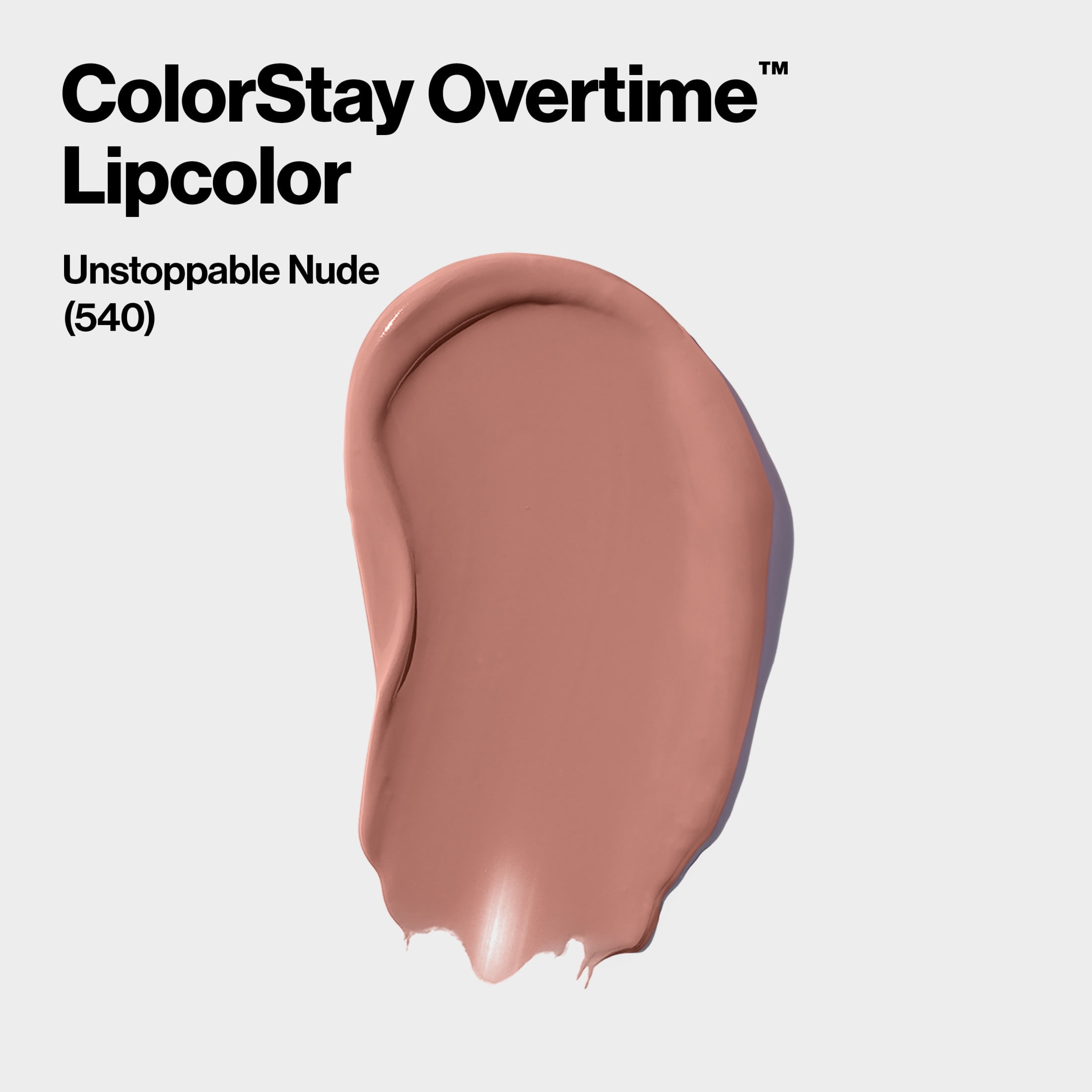 (3 pack) Revlon ColorStay Overtime Longwearing Gloss Lipstick with Vitamin E, 540 Unstoppable Nude, 0.07 fl oz