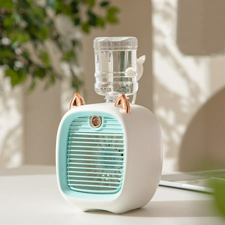 

Dgankt Desk Fan Usb Water Air-conditioning Fan Mini Fan USB Fan Desktop Turbo Spray Humidification Cooler
