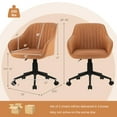 thumbnail image 3 of Giantex Chaise de Bureau à Domicile en Cuir, Chaise d'Ordinateur Pivotante à Roulettes avec Hauteur Réglable, 1, 3 of 6