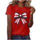 thumbnail image 4 of Camisas de Manga Corta para las Mujeres Moda Casual Impresión Cuello Redondo Suéter Tee Blusas, 4 of 4