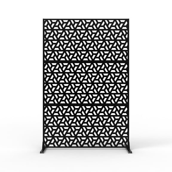 Heavy Duty Metal Privacy Screen 72"x47", Outdoor Freestanding Decorative Panels with Stand, Weatherproof Privacy Fence for Patio, Lawn, Garden, Deck & Balcony Decor