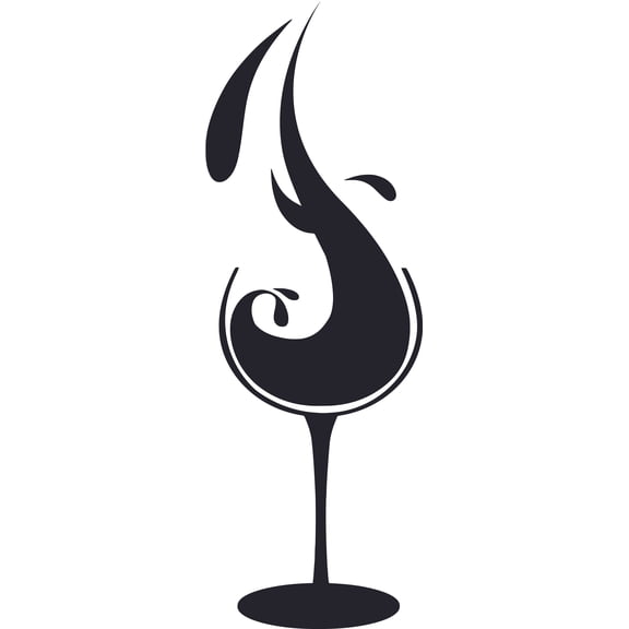 Home Wall Art Decal Design | Wine Glass Picture - DIY Bedroom Living Room Stick and Peel Vinyl Wall Decoration Sticker | 4" x 20" Pantry Kitchen Removable Decor