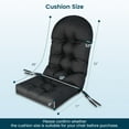 thumbnail image 5 of Topbuy 4PCS 49" x 23" Patio Adirondack Chair Cushion High Back Fade Resistant 5" Seat Pad Outdoor Black, 5 of 10