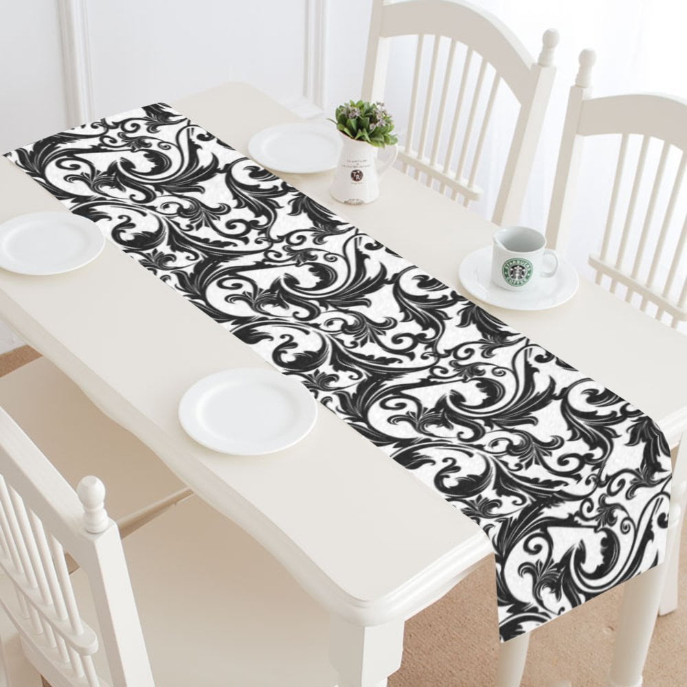 MYPOP Boho Ethnic Floral Table Runner Home Decor 14x72 Inch,Leaves ...