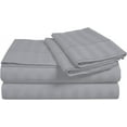 thumbnail image 3 of Split Top Queen Adjustable Flex Top Queen Size 100% Egyptian Cotton, Stripe Silver, 800 Thread Count, 12 inch Deep Pocket, 39" Split Top Sheets Bed 4 Piece Sheet Set, 3 of 7