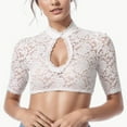 thumbnail image 2 of TAIAOJING Women's Bavarian Oktoberfest Classic Crop Top Underwire Lace Vest Elegant Dirndl Lace For Oktoberfest Blouse Shirt, 2 of 7
