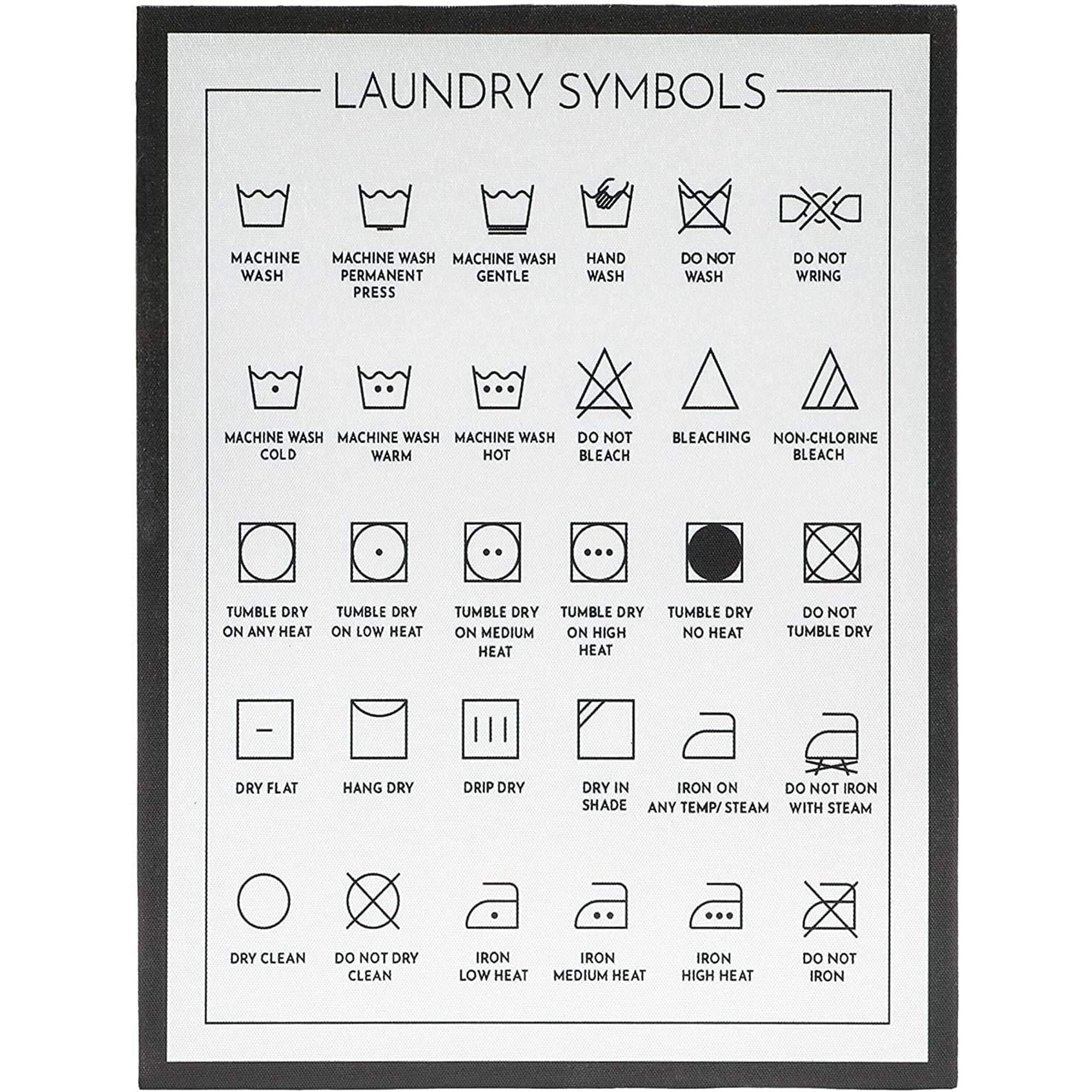 Juvale Wood Laundry Room Symbols Guide Sign Wall Decor Art Plaque