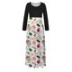 thumbnail image 4 of Vestido largo de manga larga con cuello redondo y estampado floral para mujer Pompotops  hdfakjf4072, 4 of 5