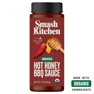 Smash Kitchen Organic Hot Honey BBQ Sauce, 15 oz Bottle
