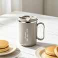 thumbnail image 4 of Taza Térmica de Acero Inoxidable con Tapa y Asa – Taza de Viaje de Doble Pared con Aislamiento Al Vacío para Bebidas Frías o Calientes, Vaso a Prueba de Fugas para La Oficina, El Hogar o para Uso Al, 4 of 6