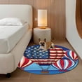 thumbnail image 3 of Independence Day Washable Round Area Rug 3 ft, America The Beautiful Red Blue USA Flag, Soft Non Slip Rugs Stain Repellent Indoor Felt Carpet for Living Dining Room Bedroom Home Office, 3 of 9