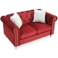 thumbnail image 5 of Glory Furniture Raisa Velvet Loveseat in Burgundy, 5 of 6