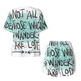 thumbnail image 5 of Lsque Not All Who Wander Are Lost1 Women's Short-Sleeved Pajama Set - 2 Piece Soft and Lightweight Sleepwear Set-X-Large, 5 of 9