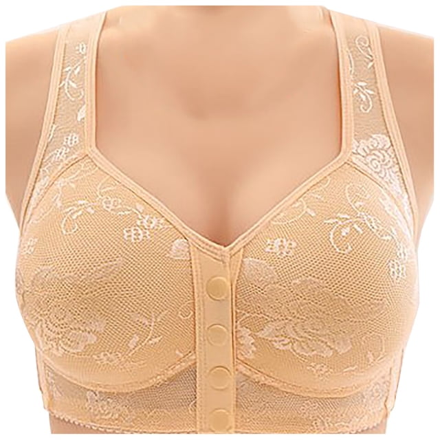 Women's Front Button Up With A Non Underwire Plus Size Vest Push Up Bra